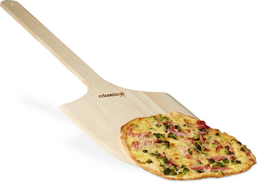 Relaxdays Pizzaschep XL- hout pizzaspatel pizzaplank broodschep lange steel