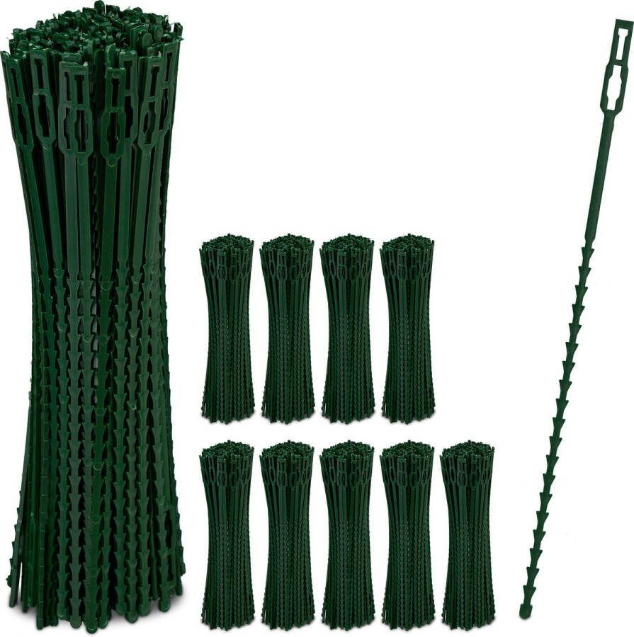 Relaxdays plantenbinders 23 cm set van 2000 kabelbinders voor planten verstelbaar