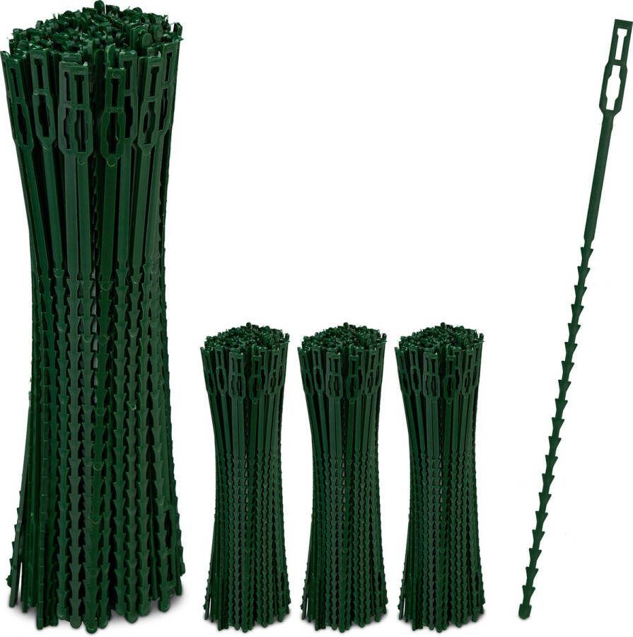 Relaxdays plantenbinders 23 cm set van 800 kabelbinders voor planten verstelbaar