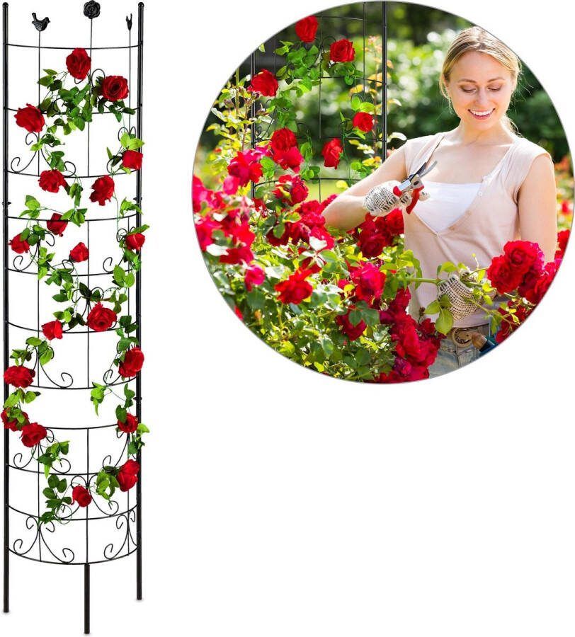 Relaxdays plantenklimrek metaal plantensteun klimplantenrek plantenrek 180 cm