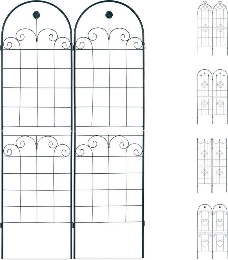 Relaxdays plantenklimrek set van 2 klimplantenrek plantensteun rankhulp B