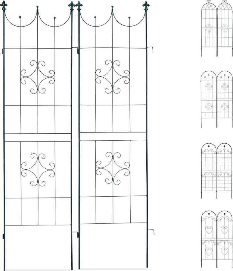 Relaxdays plantenklimrek set van 2 klimplantenrek plantensteun rankhulp C