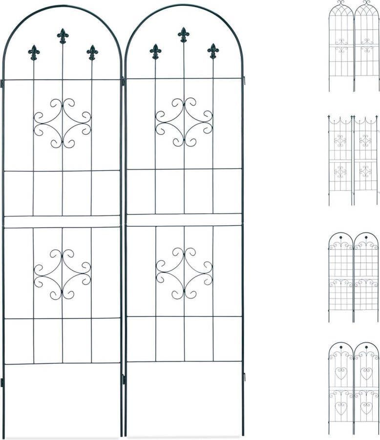 Relaxdays plantenklimrek set van 2 klimplantenrek plantensteun rankhulp D