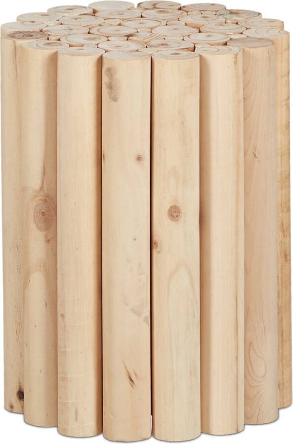 Relaxdays plantenkruk hout plantentafel 38 x 30 cm plantenstandaard gedraaid binnen