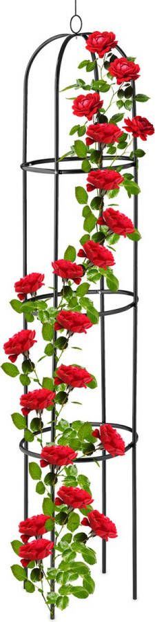 Relaxdays plantensteun 190 cm rankhulp klimplanten buiten metalen klimplantensteun