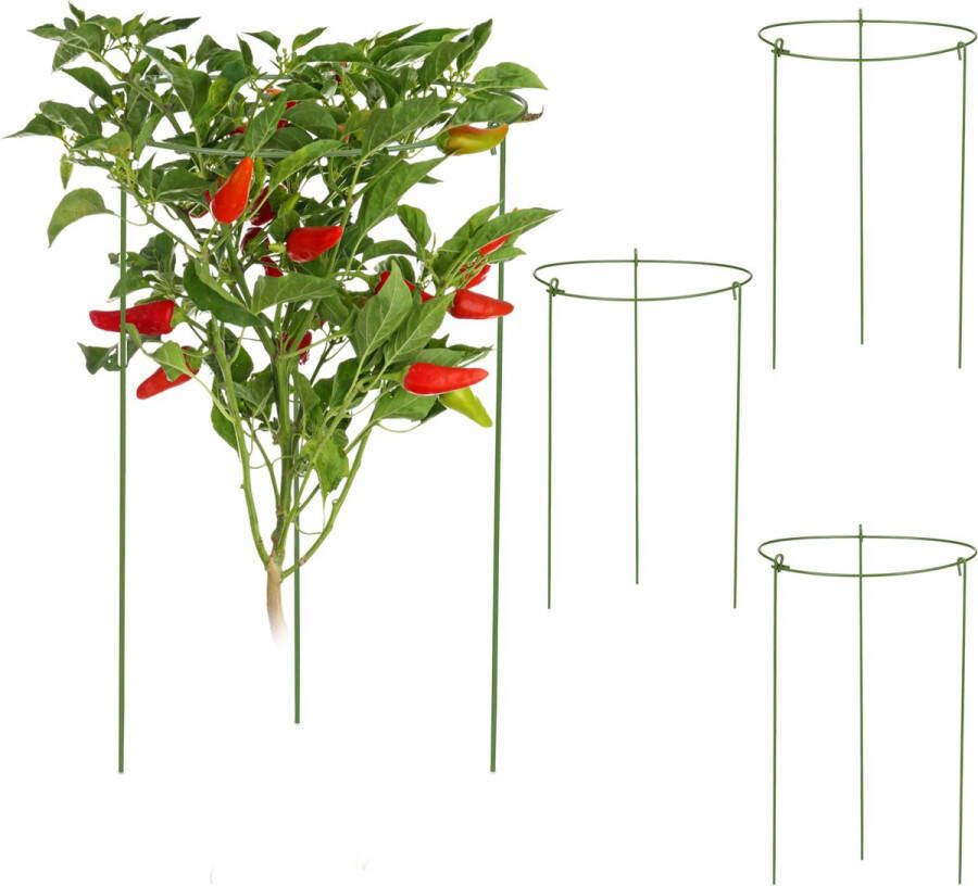 Relaxdays plantensteun 27 cm set van 4 rankhulp plantenstok klimplantensteun