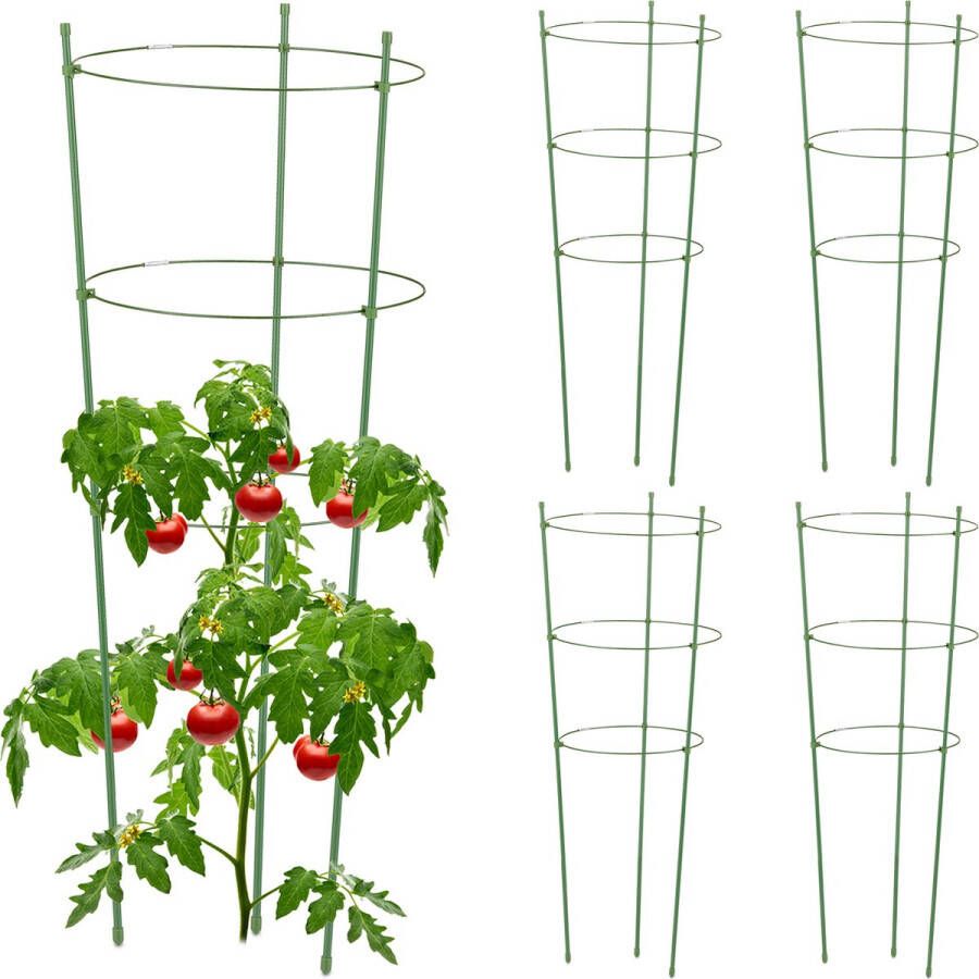 Relaxdays plantensteun 76 cm set van 5 klimsteun tomatensteun klimplantensteun