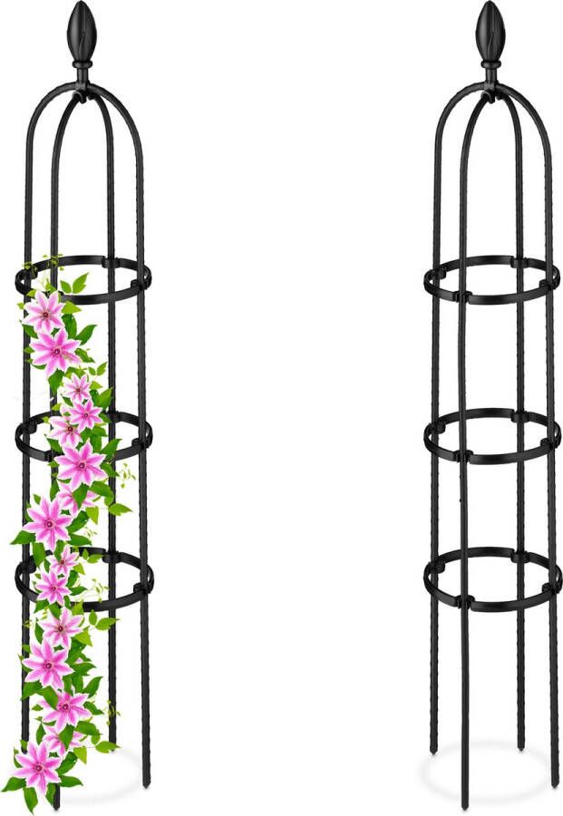 Relaxdays plantensteun klimplanten set van 2 100 cm rankhulp klimsteun planten