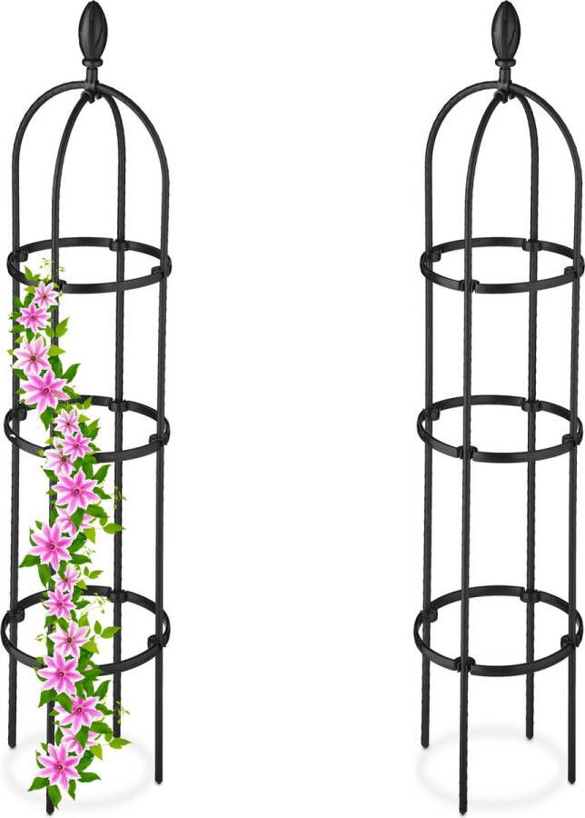 Relaxdays plantensteun klimplanten set van 2 rankhulp 100 cm metalen klimsteun tuin