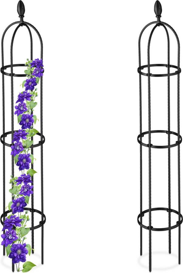 Relaxdays plantensteun klimplanten set van 2 rankhulp 130 cm klimsteun obelisk