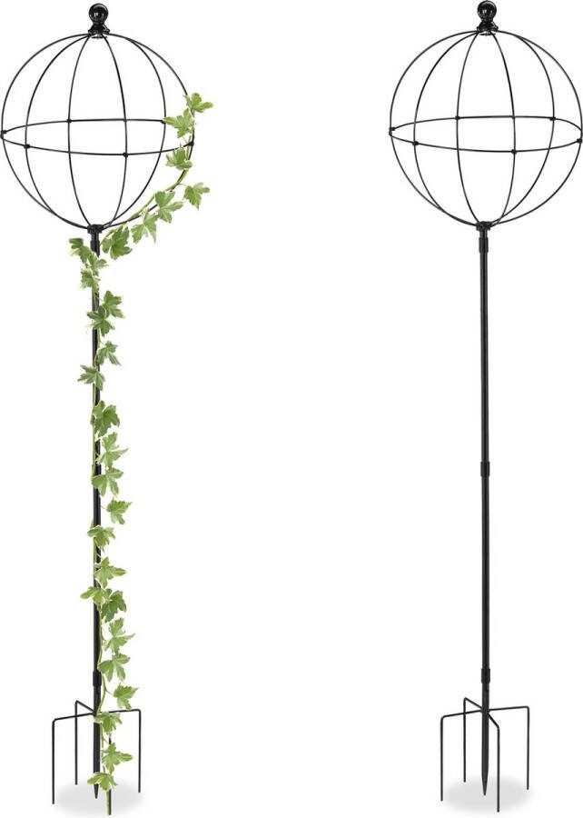 Relaxdays plantensteun klimplanten set van 2 klimplantensteun zwarte rankhulp tuin