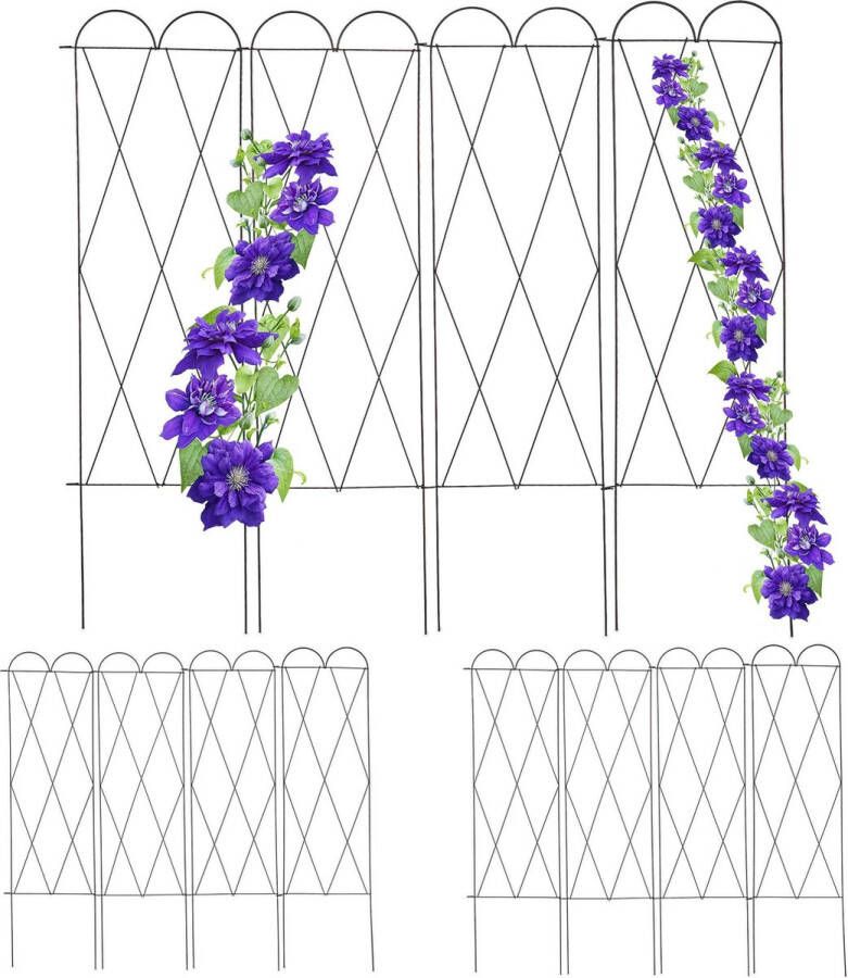 Relaxdays plantensteun klimplanten set van 3 roesteffect klimplantenrek metaal