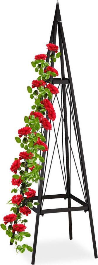 Relaxdays plantensteun klimplantensteun metaal klimplantenrek rozenboog piramide