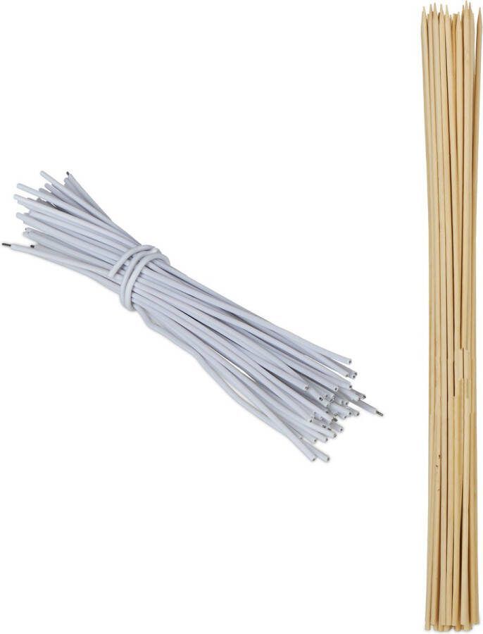 Relaxdays plantenstok bamboe 60 cm plantensteun 50 stuks tomaten bamboestok
