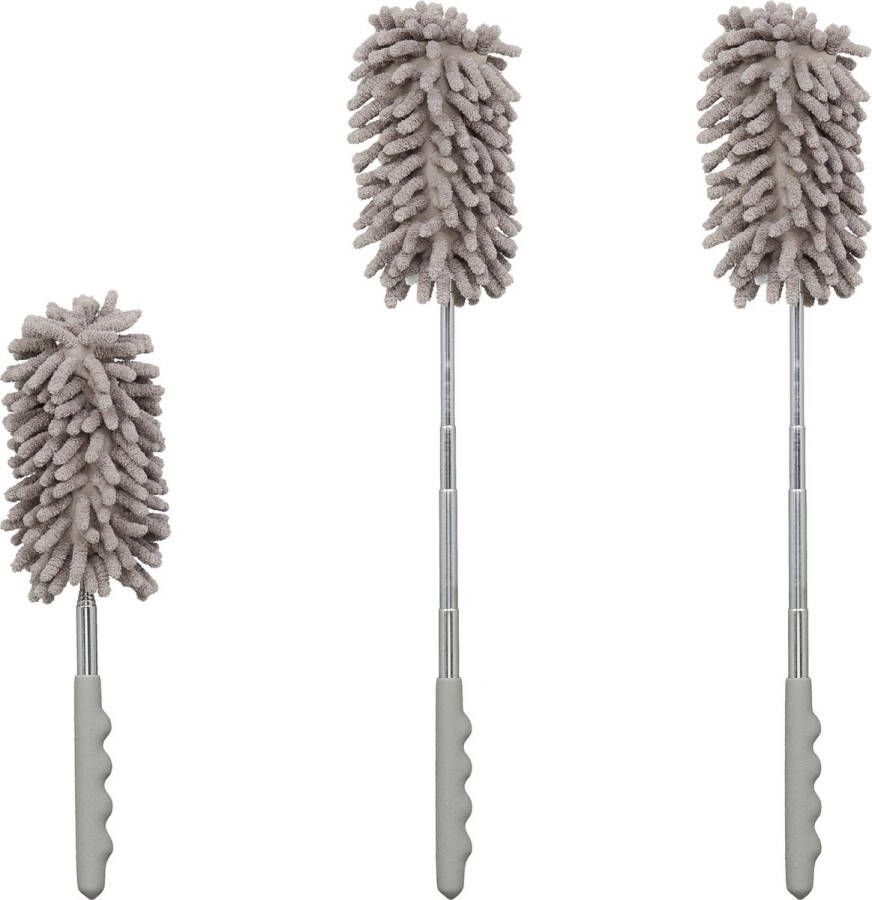 Relaxdays plumeau uitschuifbaar set van 3 77 spinnen ragbol wasbaar microvezel