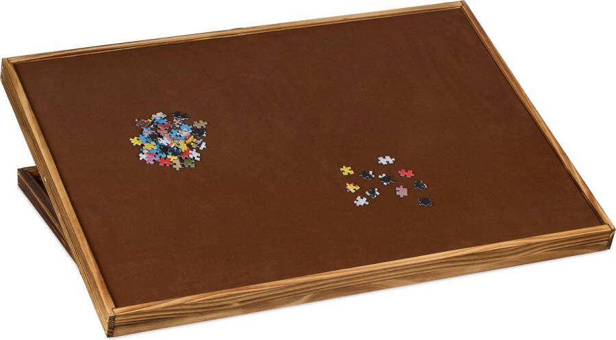 Relaxdays puzzeltafel verstelbaar 1500 stukjes puzzelbord hout schuine puzzelplaat