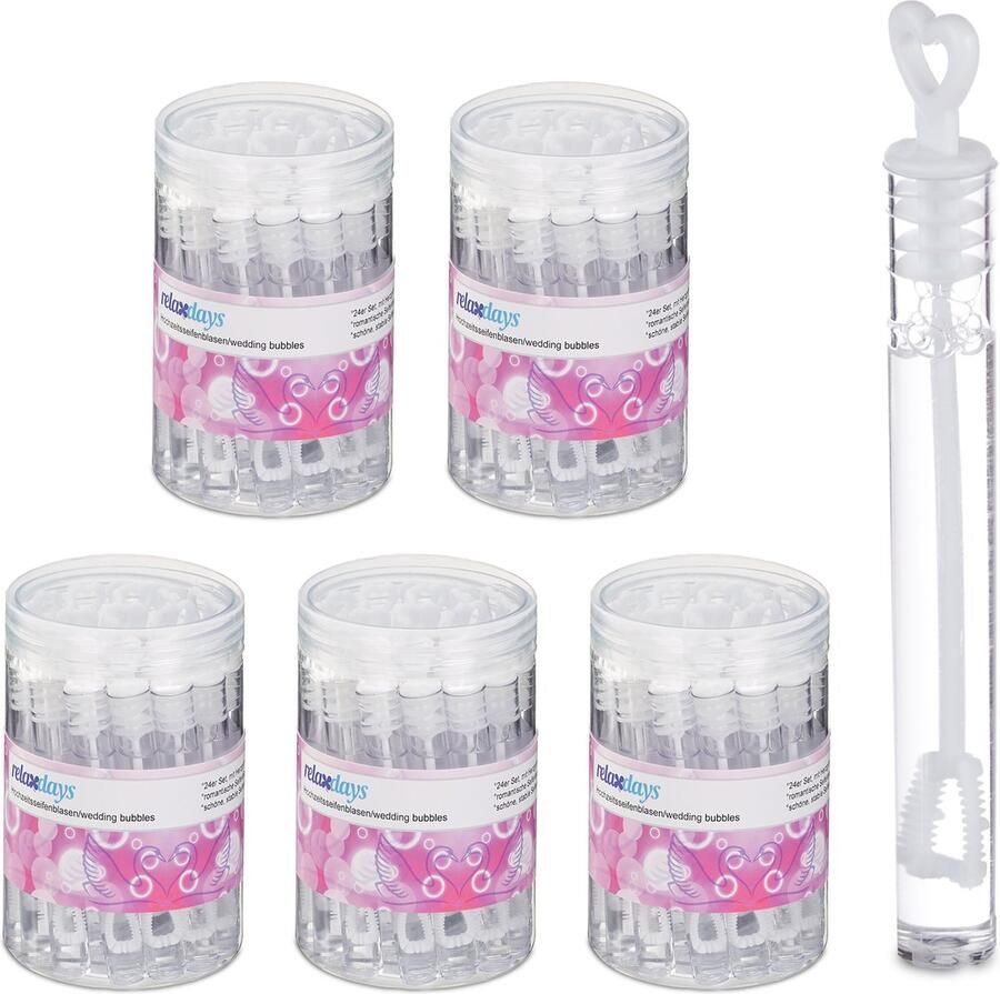 Relaxdays 120x bellenblaas bruiloft mini bellenblaas uitdeelcadeau huwelijk