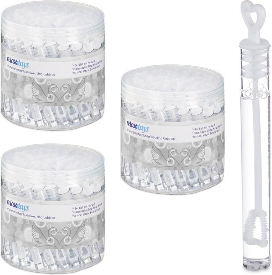 Relaxdays 144x bellenblaas bruiloft mini bellenblaas uitdeelcadeau gasten