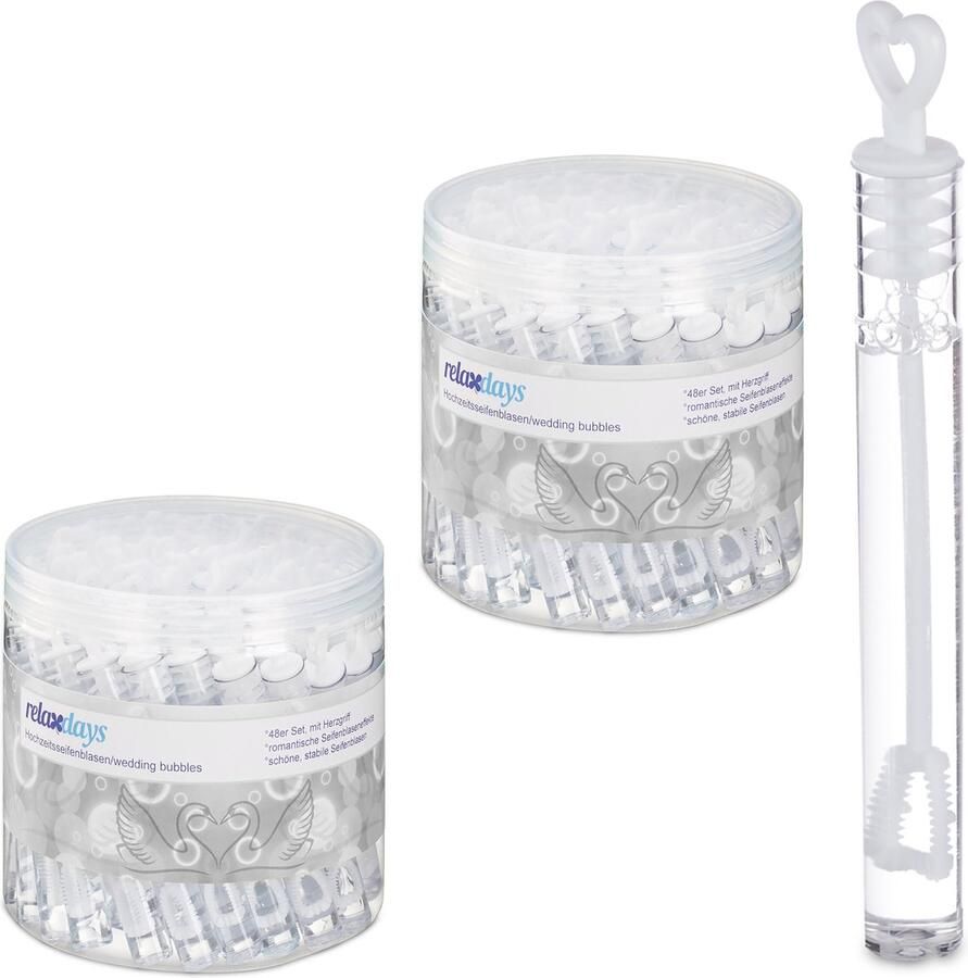 Relaxdays 96x bellenblaas bruiloft mini bellenblaas uitdeelcadeau gasten