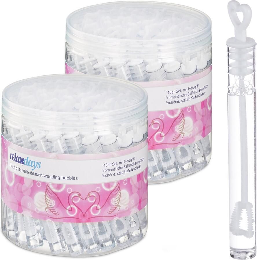 Relaxdays bellenblaas bruiloft set van 96 mini bellenblaas uitdeelcadeau klein
