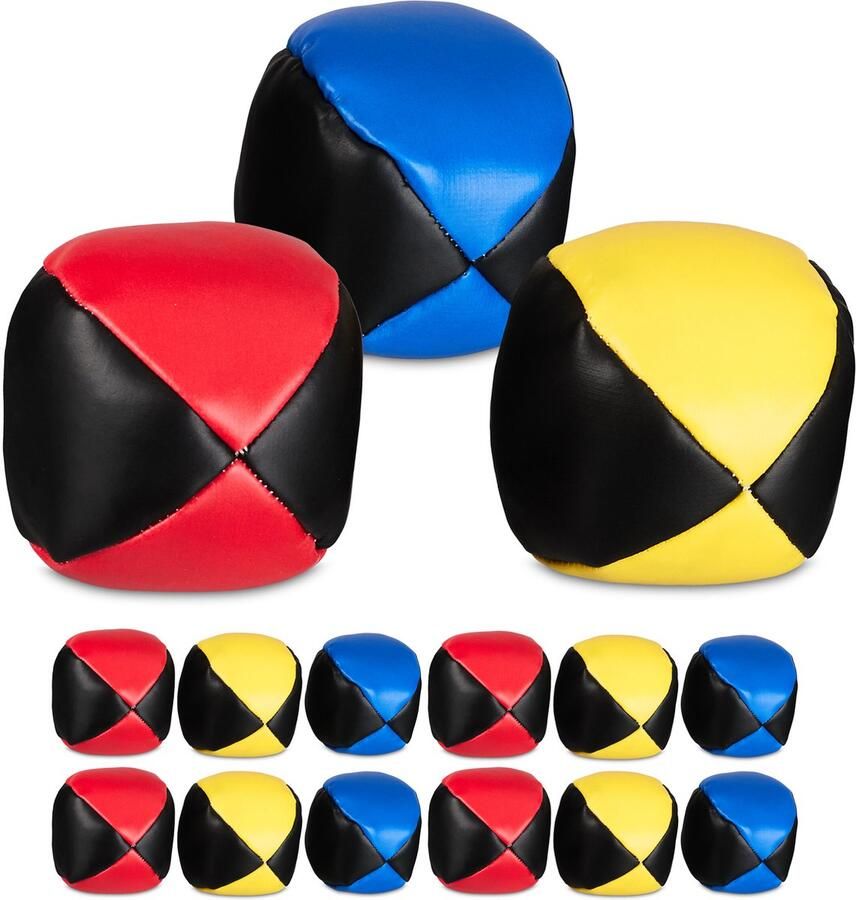 Relaxdays jongleerballen set van 15 6 5 cm zand circus beginner professional