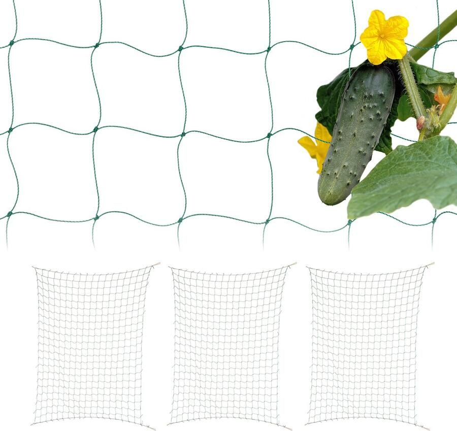 Relaxdays klimnet voor planten 200 x 350 cm PE set van 4 plantennet moestuin