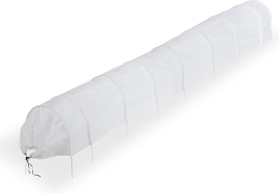 Relaxdays kweektunnel met bogen 5 meter vogelnet moestuin tuintunnel vlies fruit