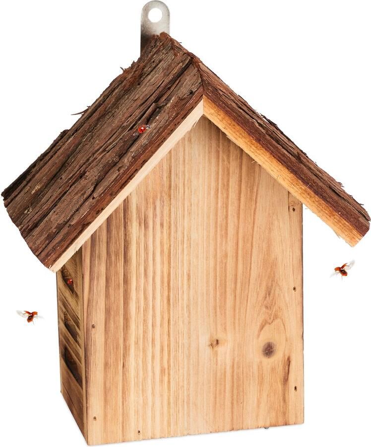 Relaxdays lieveheersbeestjes hotel insectenhotel met klep om op te hangen tuin