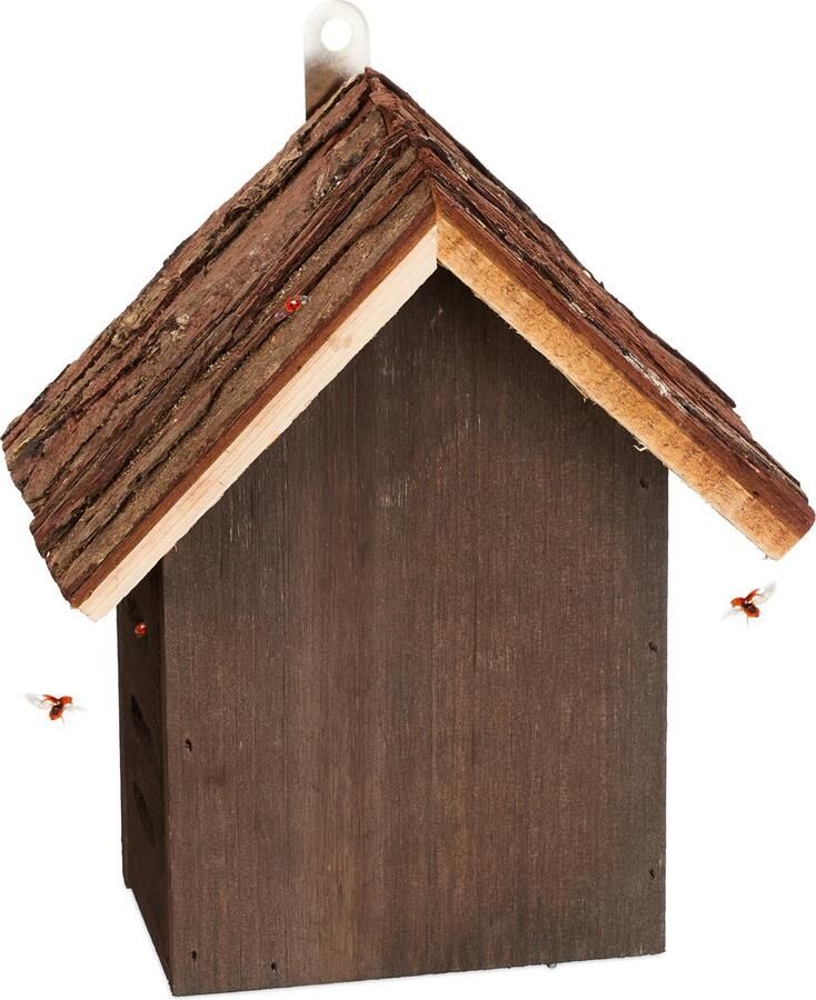 Relaxdays lieveheersbeestjes hotel insectenhotel tuin met deurtje om op te hangen