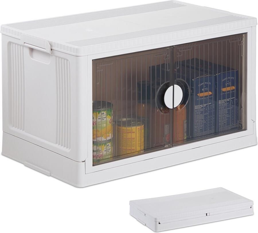 Relaxdays opbergbox opbergdoos opbergbak stapelbaar 74 l opvouwbaar kunststof Pak van 1