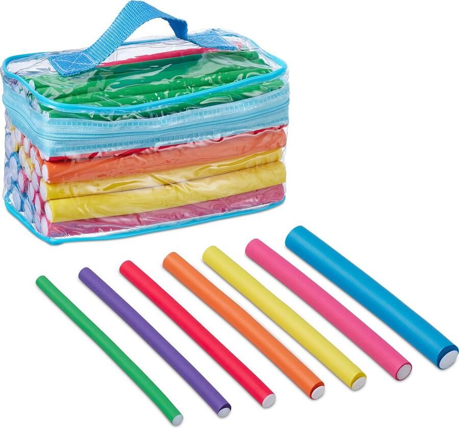 Relaxdays papillotten krulset set van 48 zonder hitte krulspelden haarrollers
