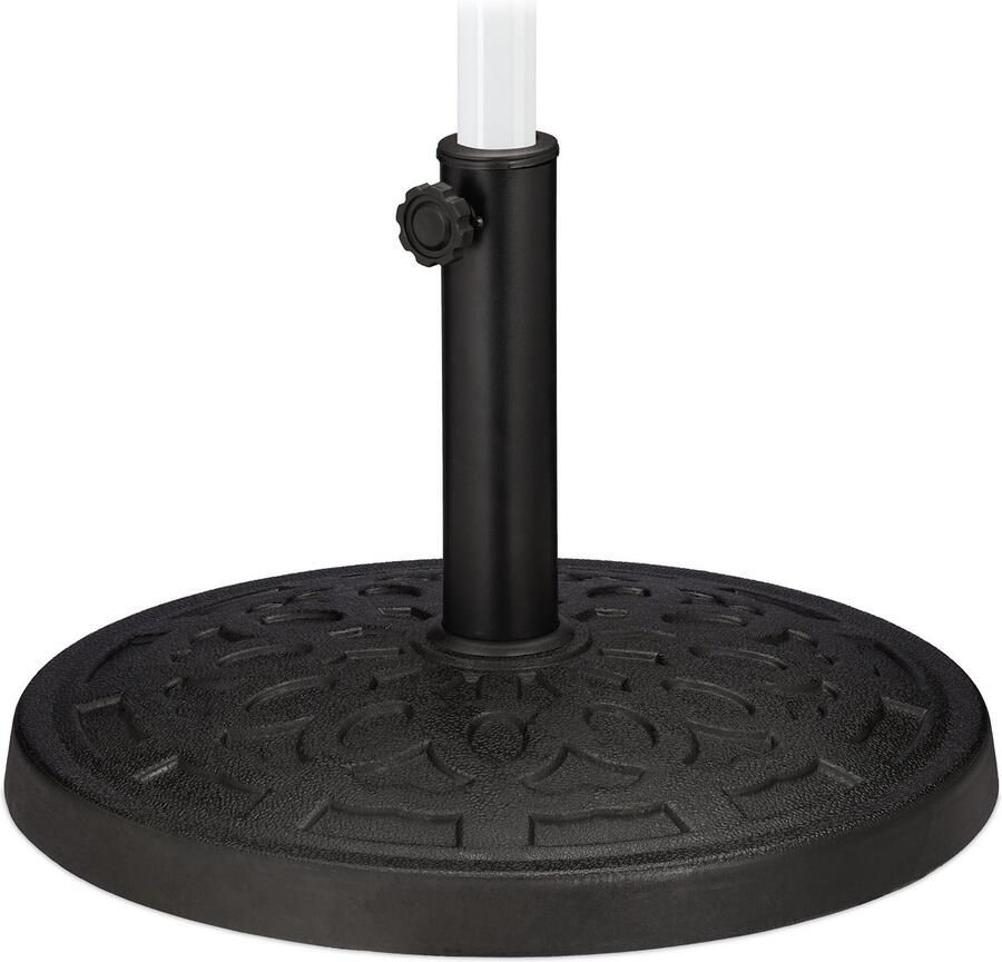 Relaxdays parasolvoet zwart zware parasolstandaard 38-50 mm parasolhouder balkon