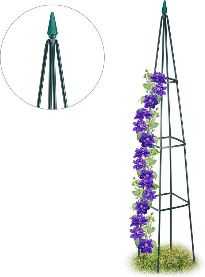 Relaxdays rankhulp obelisk piramide hoog rozenboog plantensteun plantenklimrek