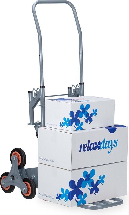 Relaxdays steekwagen traploper 2 in 1 opvouwbaar handkar 150 kg trap steekkar