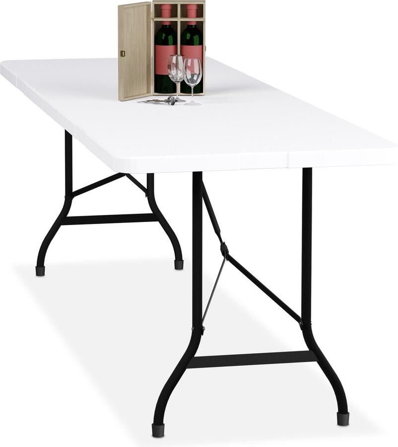 Relaxdays tuintafel eettafel tuin buitentafel biertafel inklapbaar 220 cm