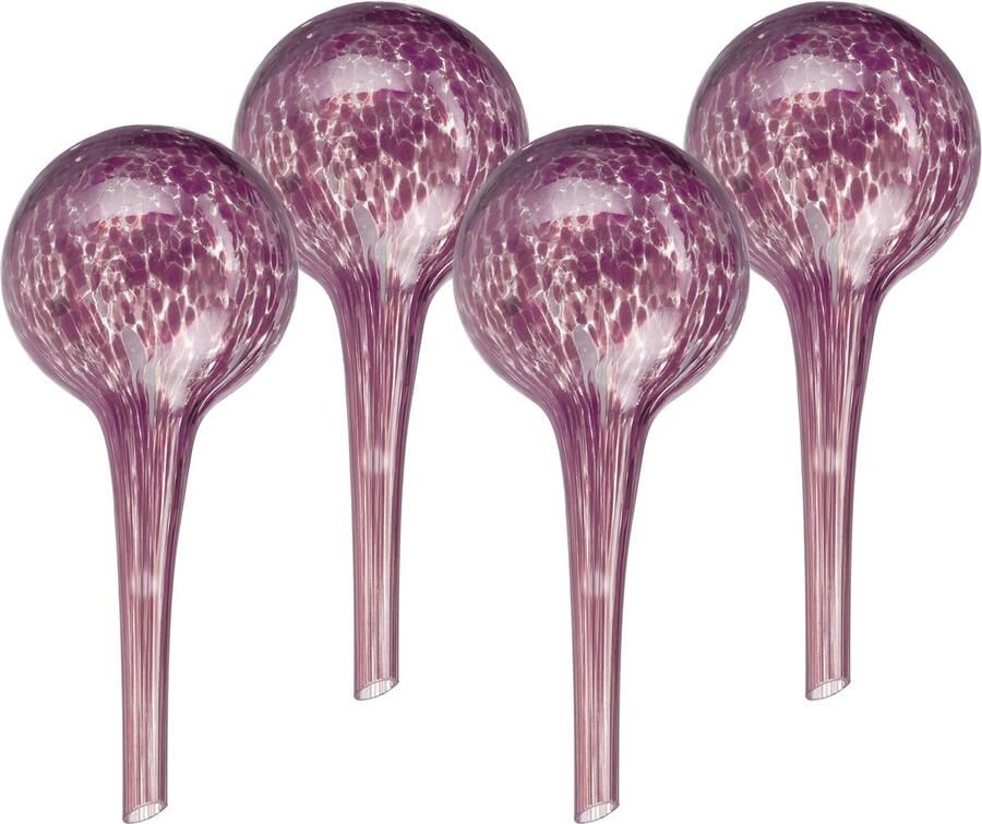 Relaxdays waterdruppelaar glas set van 4 15x6cm waterbol kamerplant druppelsysteem zwart