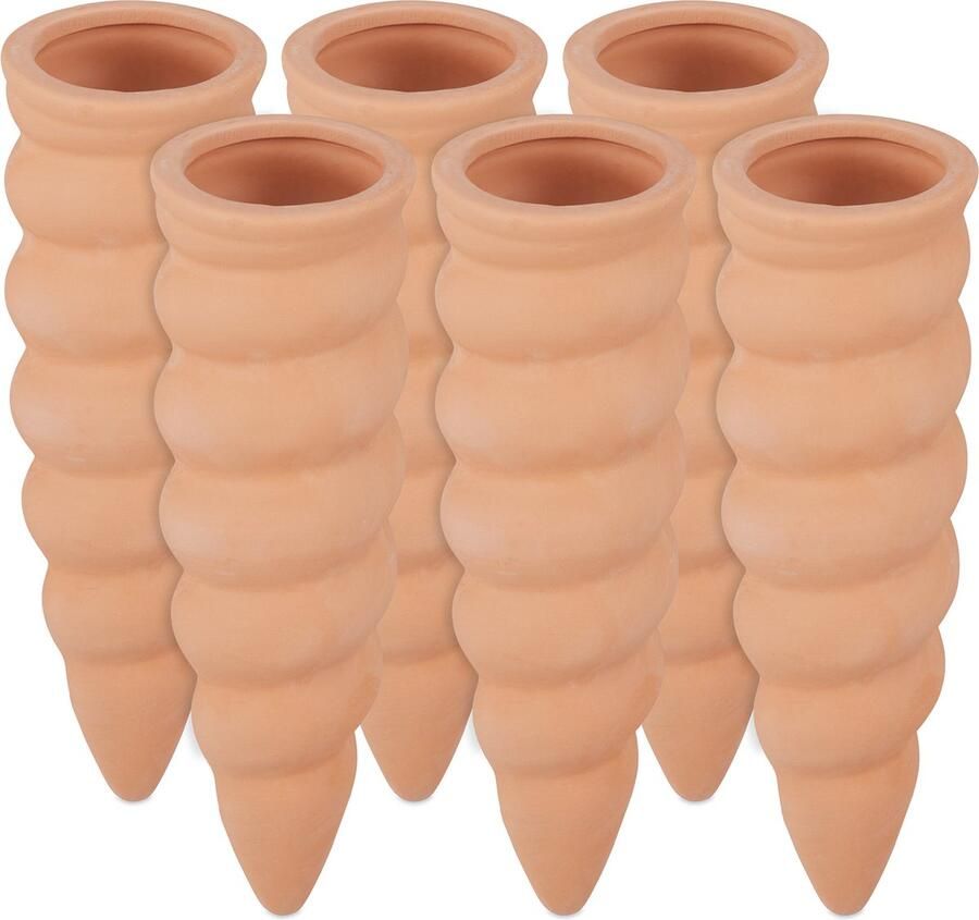 Relaxdays waterdruppelaar keramiek set van 6 voor petlfessen druppelsysteem