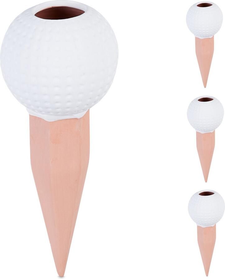 Relaxdays waterdruppelaar set van 4 golfbal waterbollen voor 1 5 l flessen keramiek