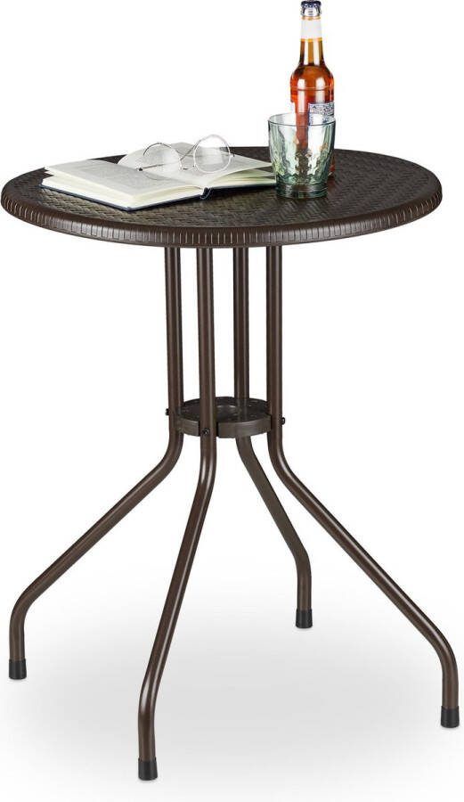 Relaxdays ronde tuintafel bistrotafel bijzettafel tuin tuinmeubel balkontafel