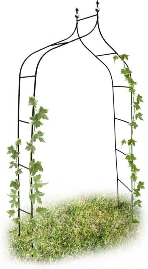 Relaxdays rozenboog metaal dubbele spits weervast plantensteun tuinboog groen