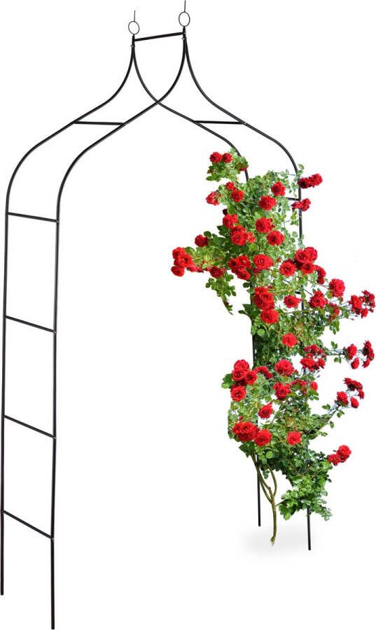 Relaxdays rozenboog metaal plantensteun ronde tuinboog klimplantenboog rankhulp