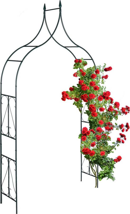 Relaxdays rozenboog metaal tuinboog donkergroen plantenboog 270 x 145 x 37 cm tuin