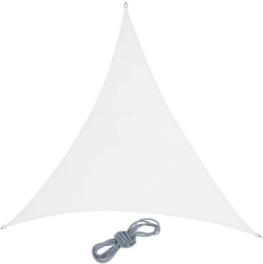 Relaxdays Schaduwdoek driehoek PES zonnezeil scheurvast waterafstotend wit 3 x 3 x 3 m
