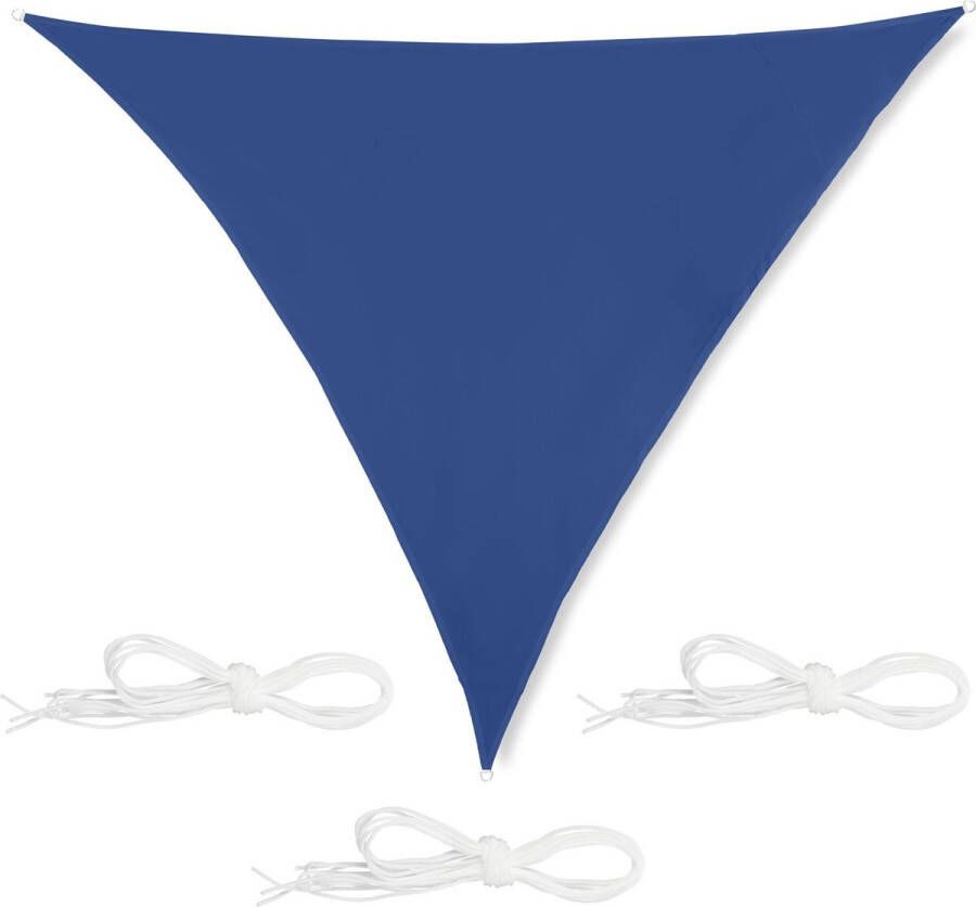 Relaxdays Schaduwdoek driehoek zonwering doek spanzeil div. groottes donkerblauw 3 x 3 x 3 m