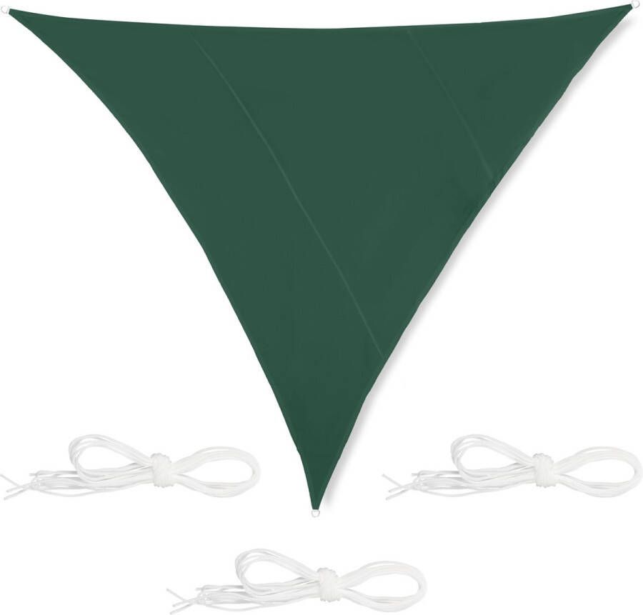 Relaxdays schaduwdoek driehoek zonwering waterafstotend polyester groen 4 x 4 x 4 m