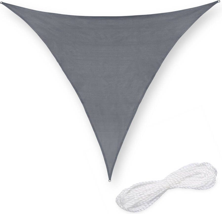 Relaxdays schaduwdoek driehoekig HDPE zonnedoek concaaf verschillende groottes donkergrijs 3 x 3 x 3 m