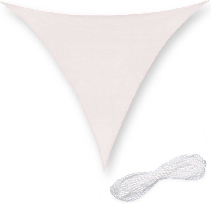 Relaxdays schaduwdoek driehoekig HDPE zonnedoek concaaf verschillende groottes wit 2 x 2 x 2 m