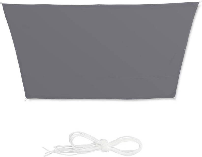 Relaxdays schaduwdoek grijs trapezium zonnebescherming zonnezeil trapeziumvormig 3 x 4 x 2 x 2 m