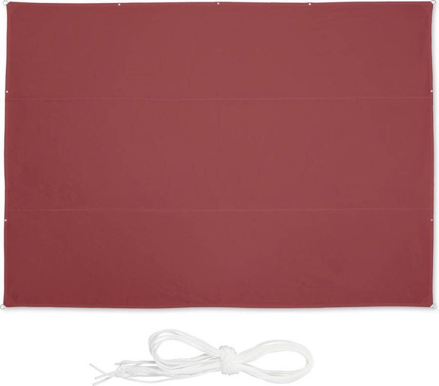 Relaxdays schaduwdoek rechthoek balkondoek terrasdoek bordeaux waterafstotend 4 5 x 5 m