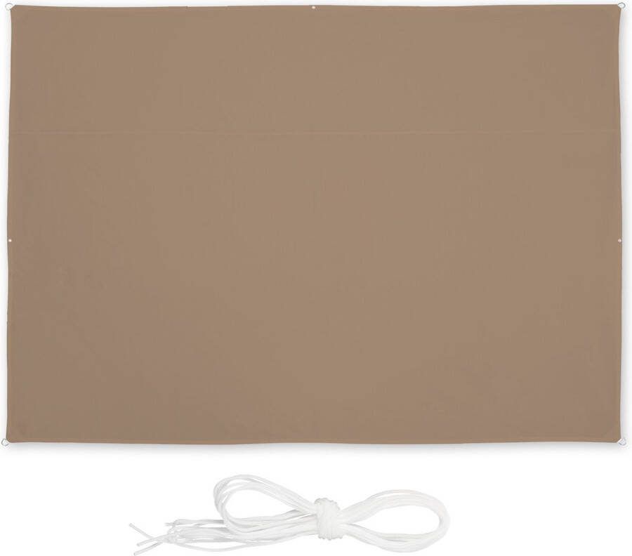 Relaxdays Schaduwdoek rechthoek zonnezeil koffiebruin zonwering zonnedoek 2 5 x 3 5 m